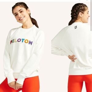 Spiritual Gangster Peloton womens white pullover spellout sweatshirt size medium